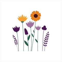 Wildflower Silhouettes in Bloom: Organic Meadow Designs with Poppies, Sunflowers, and Lavender