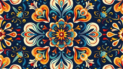 Fototapeta premium colourful motifs seamless wallpaper