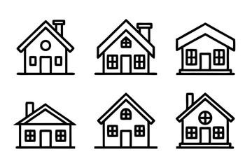 House icon, vector house logo, simple line art logo, home icon, building house icon