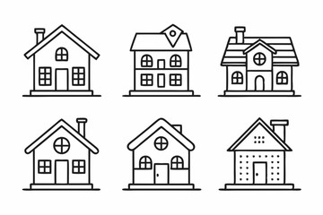 House icon, vector house logo, simple line art logo, home icon, building house icon