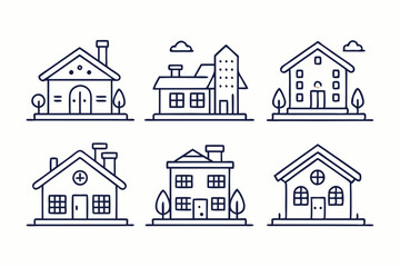 House icon, vector house logo, simple line art logo, home icon, building house icon