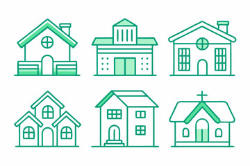 House icon, vector house logo, simple line art logo, home icon, building house icon