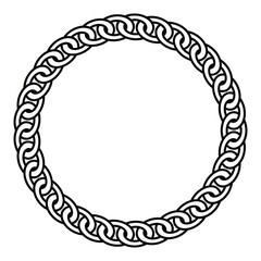 Chain icon. Chain vector signs or symbols. Black circle chain isolated on white background. Chain icon with flat style. Modern flat icon isolated on white. Vector illustration. eps 10