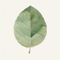 Fototapeta premium Leaf illustration watercolor drawing isolated on white background.