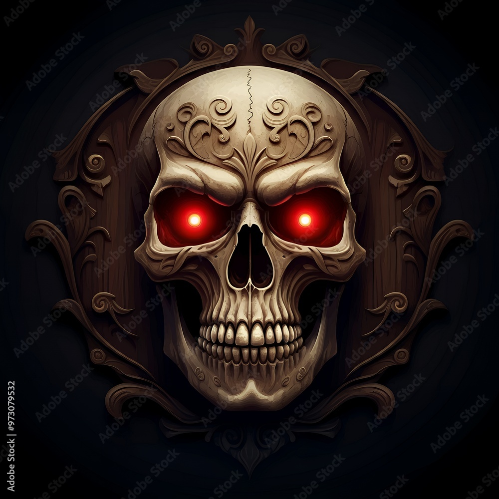 Wall mural Halloween skull concept background