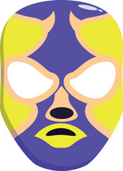Cartoon luchador mask representing an angry expression, ideal for projects related to wrestling, lucha libre, or mexican culture