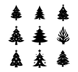 Obraz premium Christmas tree icon collection - vector illustration