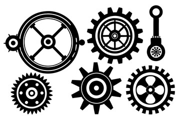 set of gear wheels, set of gear icon vector set, clockwork illustration