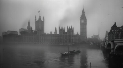 Fototapeta premium London Fog and Big Ben