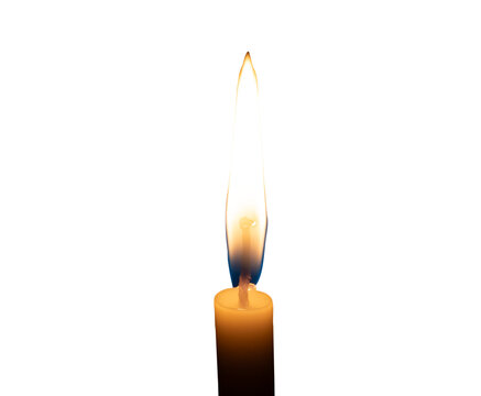 recommend clip art: A single burning candle flame or light glowing on a small white candle isolated with clipping path in png file format