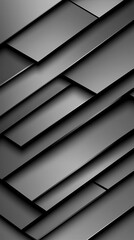 Obraz premium A black and white photo of a wall with many squares. The squares are all different sizes and are arranged in a way that creates a sense of depth and texture. The photo has a modern