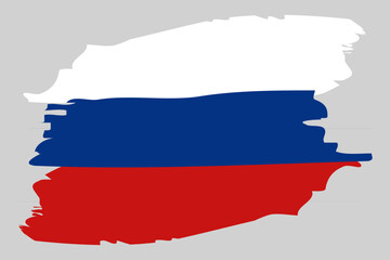 Grungy Russian flag, vector illustration on isolated background The national flag of Russia.