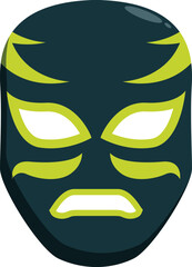 Cartoon luchador mask showing an angry expression, a classic element of mexican wrestling