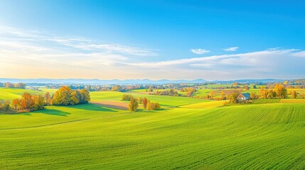 Thanksgiving fields bathed in soft autumn light