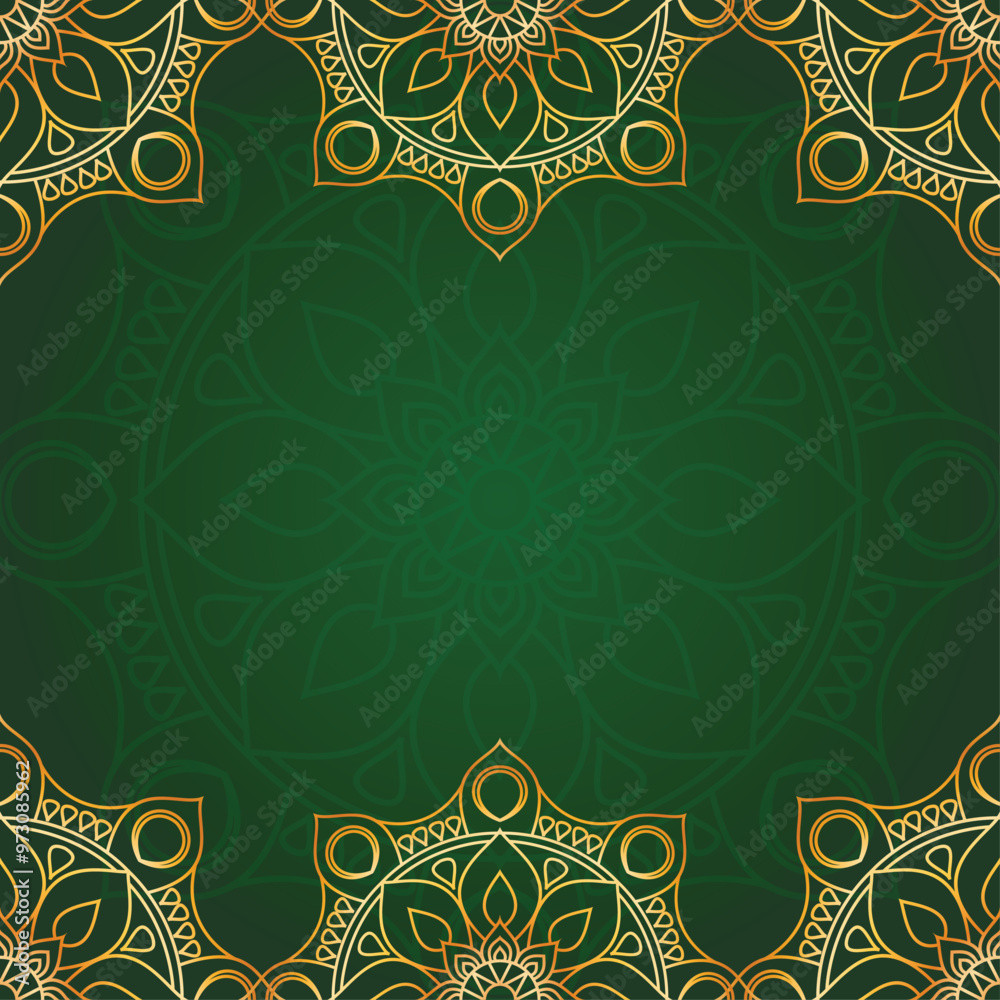 Poster Luxury gold mandala abstract background