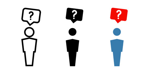 Set of question icons. confusion sign.  for mobile concept and web design. vector illustration on white background.