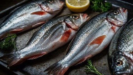 Seasoned mullet fish ready for frying