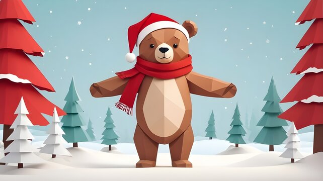  bear with christmas tree