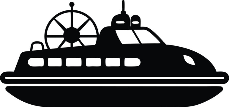 recommend clip art: Hovercraft silhouette Vector Icon and Illustration Isolated on white background.