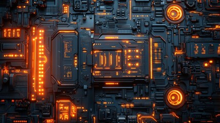 Fototapeta premium Futuristic Sci-Fi Texture Design in 3D Illustration