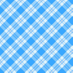 Checkered tartan plaid with twill weave repeat pattern.Gingham seamless pattern in blue and white.Geometric graphic vector illustration background design for fabric and print.