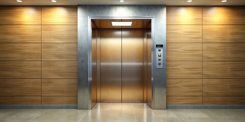 Open elevator in wooden wall allowing access to a hidden room