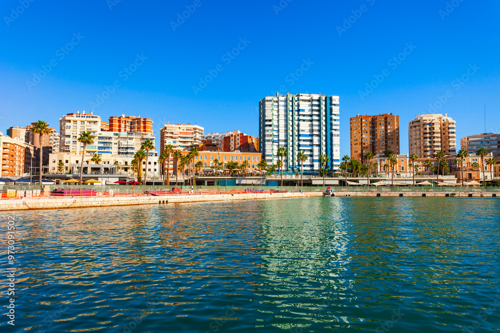 Canvas Prints Paseo del Muelle Uno pedestrian promenade in Malaga