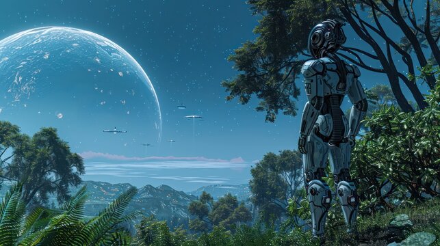 A Robot Gazing at an Alien Planet