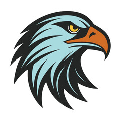 Bold eagle head mascot illustration, ideal for sports team logos and strong, dynamic branding.