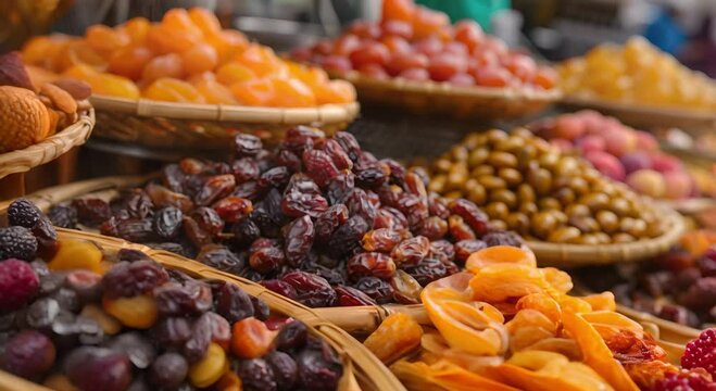 Close-Up Raisins and Other Blue Objects in Bowls