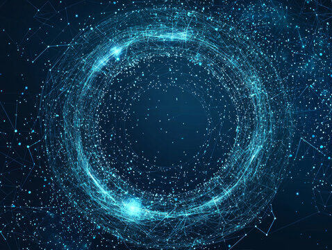 A blue circle with a lot of dots in it