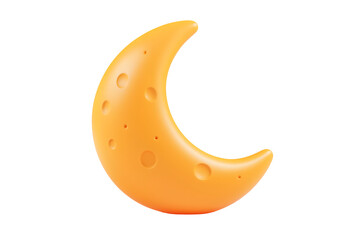 Fototapeta premium Minimalistic cartoonish flat matte moon icon | Isolated on Transparent & White Background | PNG File with Transparency