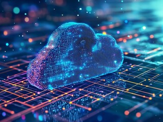 A data migration process to the cloud, with secure channels and encryption ensuring that information is protected throughout the transition