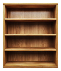 PNG Five-shelf natural wood bookshelf