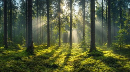 Obraz premium Sunlit Forest Path