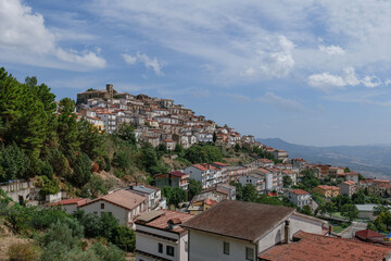 View of Colobraro, a village in Basilicata, Italy.