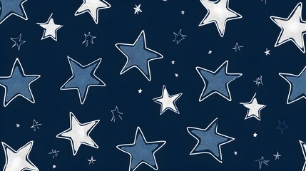 Blue and White Star Pattern Background