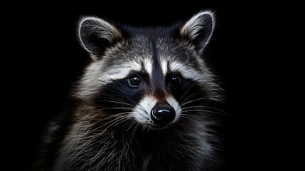 close up of a raccoon