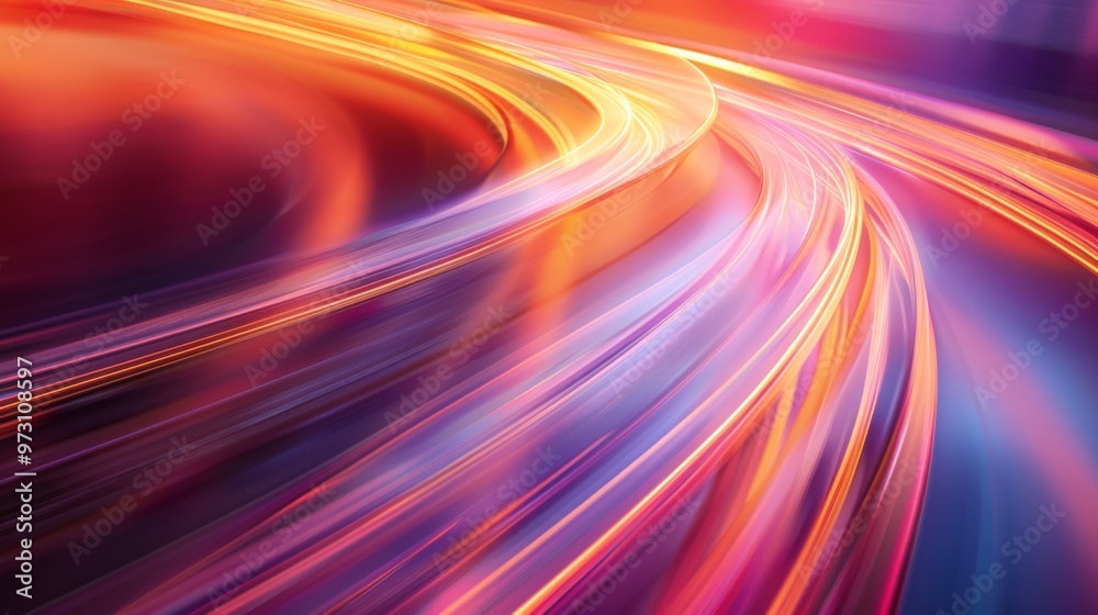 Poster blurred and vivid light patterns form a captivating display of abstract colors and shapes, creating 