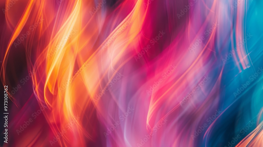 Poster blurred and vivid light patterns form a captivating display of abstract colors and shapes, creating 
