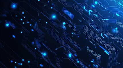 Abstract Blue Circuit Board Background