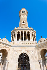 Fototapeta premium Izmir Clock Tower at Konak square in Izmir city, Turkey