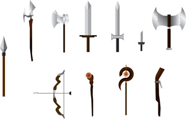 Fantasy and Magic Weapons and Equipment Set