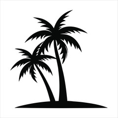 Tropical Palm Tree Silhouette for Beach and Summer Themes