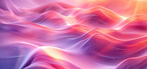 Obraz premium A curved gradient background consisting of lightweight fabric in light purple and light orange colors, designed in a minimalist style. Abstract background.