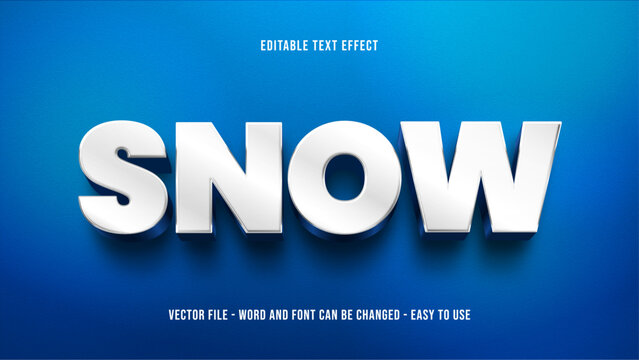 Snow editable text effect, winter text style effect