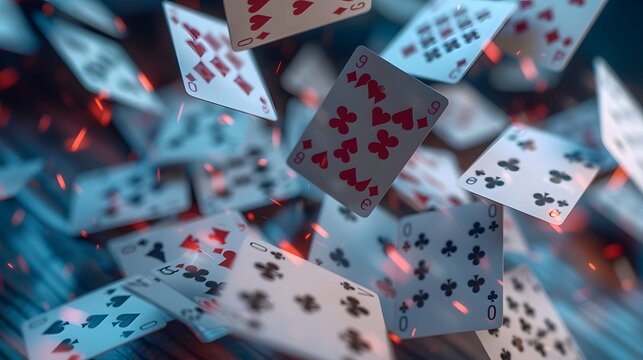 Cards in Motion: A dynamic image of playing cards being shuffled, with motion blur effects capturing the action.
 - Powered by Adobe