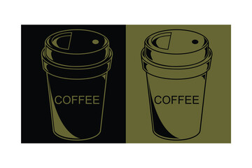 coffee cup logo. coffee glass vector