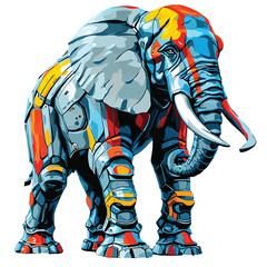 Fototapeta premium vector illustration image of a large elephant with bright colors