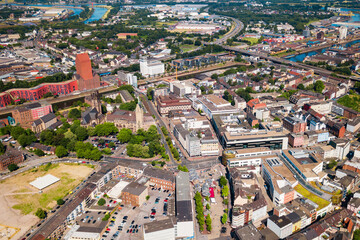 Obraz premium Duisburg city skyline in Germany
